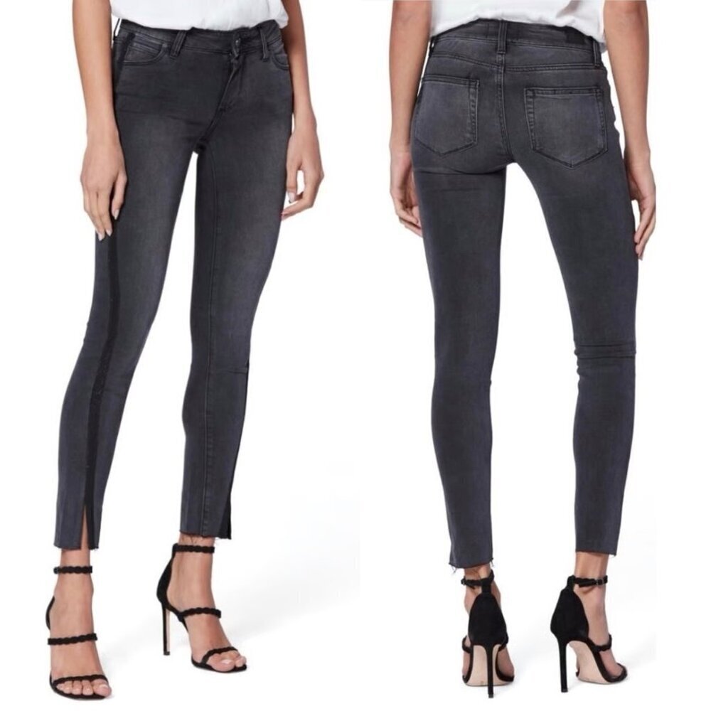 PAIGE Verdugo Ankle Twist Seam Skinny Black Granite Jeans Size 27